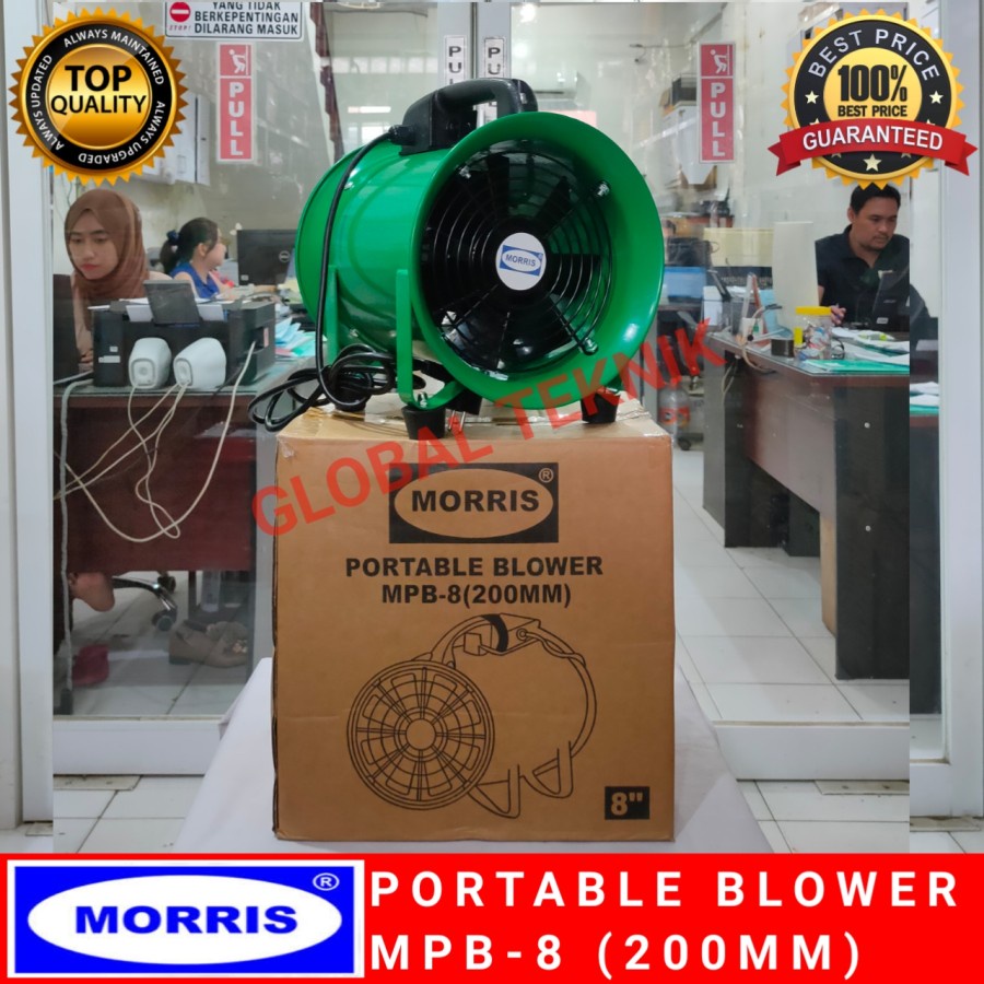 Kipas Angin Exhaust Fan 8 Inch Portable Ventilator 8" Blower MORRIS Portable Ventilator Blower Exhau