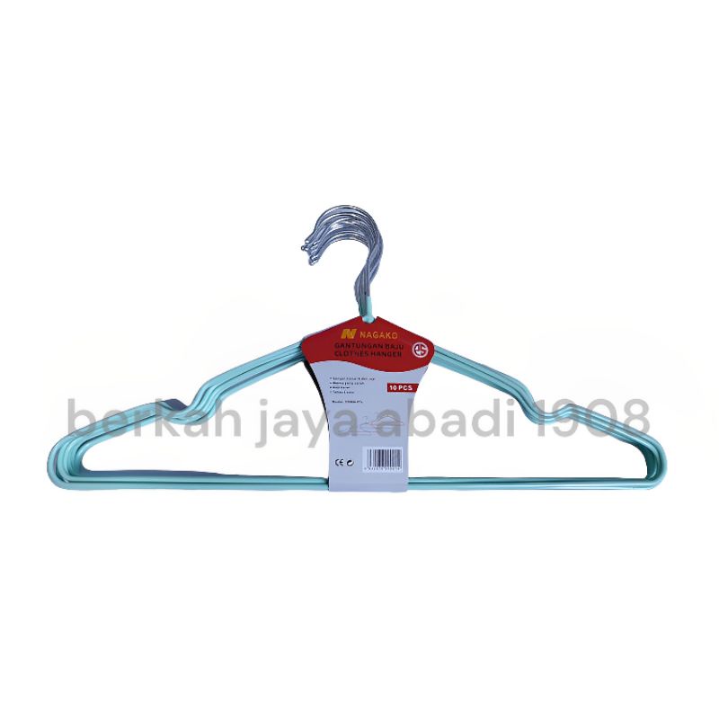 Gantungan Hanger Tebal HOMELUX 10pcs Gantungan Baju Pakaian Stainless Tebal 3mm Karet Warna