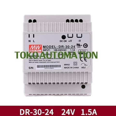 DR-30-24 DR30-24 DR 30 24 AC DC Converter 24V DIN Switching Power PM20 tokoaut000 Ayo Order