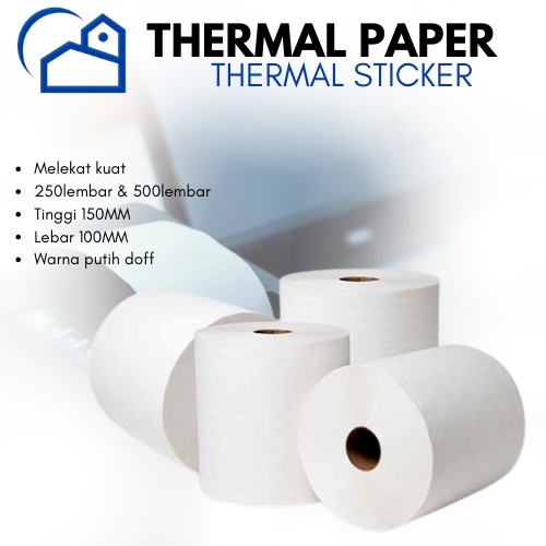 Grosir Kertas Thermal Label Sticker 100x150 mm Label Thermal 100x150 ukuran A6 isi 500 lembar Label Thermal 250 lembar