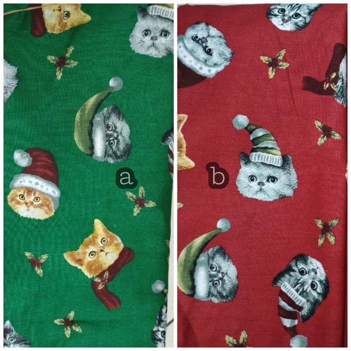 Kain Katun Jepang Motif Christmas - Kain Katun Natal - Bahan Katun Tokai