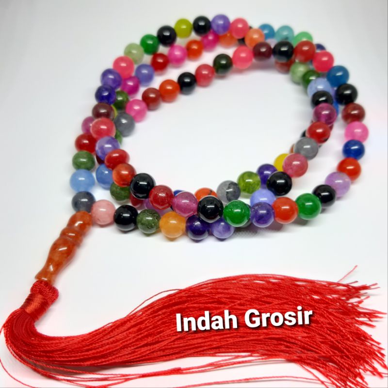 Tasbih Batu Pancawarna Original Stone 8mm 99Butir