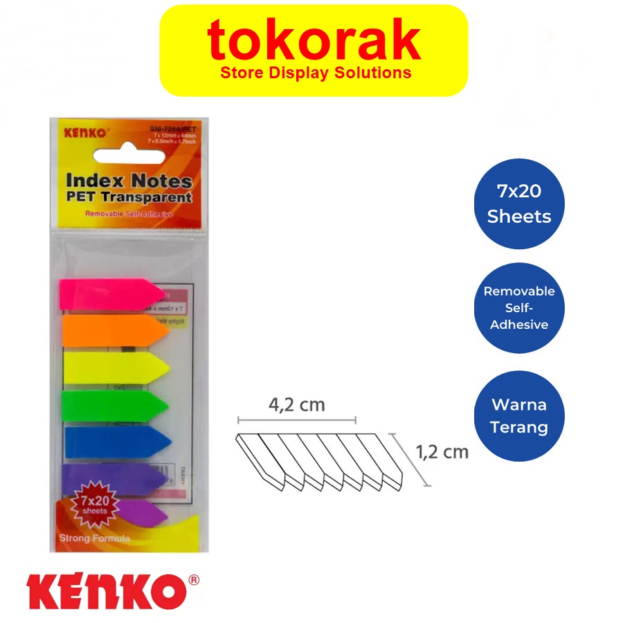 KENKO STICKY NOTE INDEX SNI 720A TRANSPARAN NOTES PET TRANSPARENT