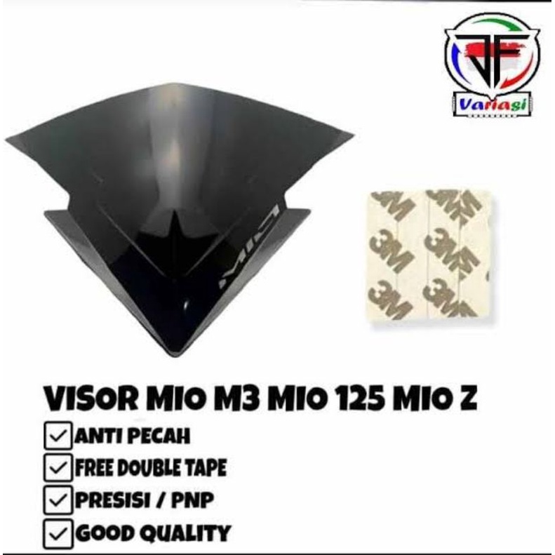 VISOR MIO M3 MIO Z MIO 125 WINSIL MIO WARNA HITAM MERK MOSCOW PLUS DOUBLE TAPE TINGGAL TEMPEL WINSIL MIO WINDSHIELD MOTOR MIO PNP KACA DEPAN VARIASI MOTOR