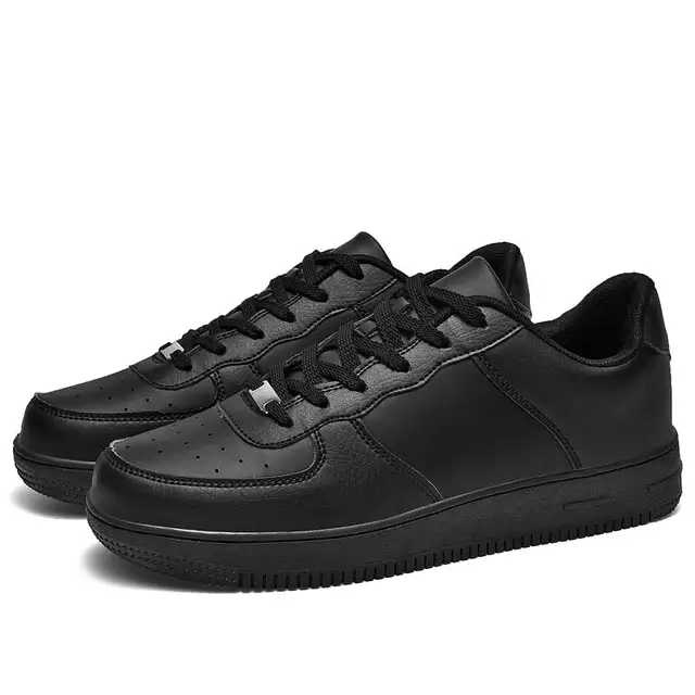 Furenic Low Sepatu Sneakers Casual Pria Wanita Hitam Sekolah Santai Kerja