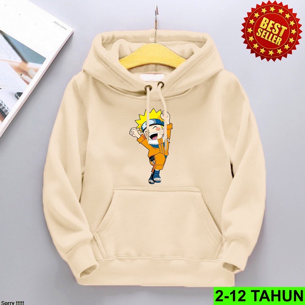 Jumper Hoodie Anak NARUTO HORRE II Jaket Hoodie Anak ANIME II Sweater Hoodie Kids Sz M - XL ( Laki Laki &amp; Peremepuan )