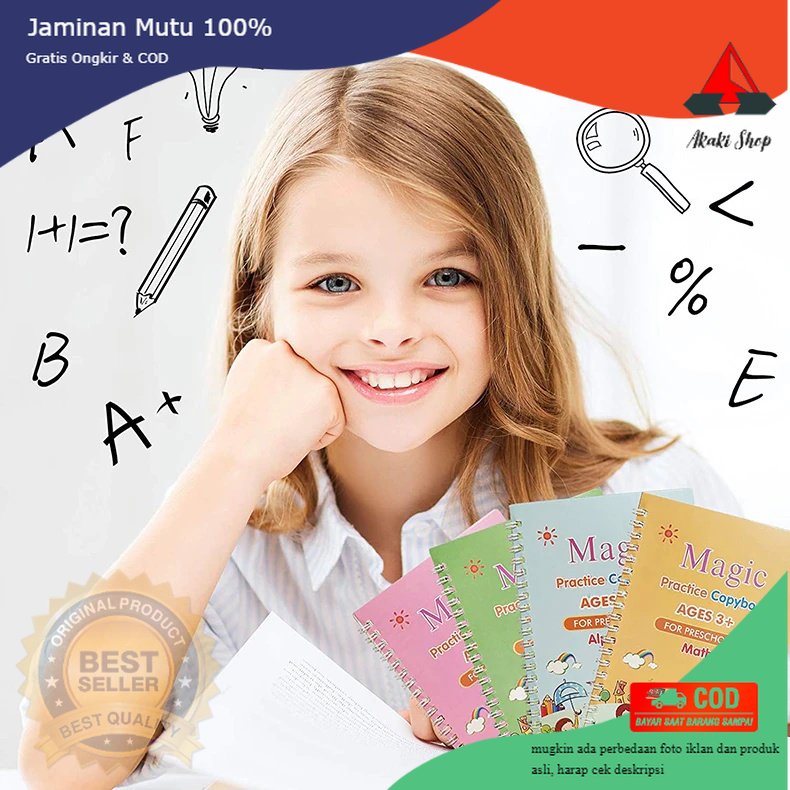 

SANK Magic 3D Buku Edukasi Anak Belajar Practice Book 1 SET ISI 4 BUKU + PULPEN & Refil