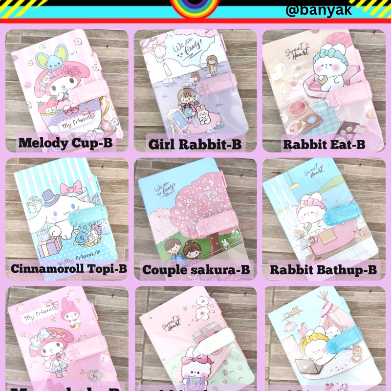 BUKU DIARY DIARI DIARYY KODE KUNCI PULPEN KUROMI DIARY CINNAMOROL NOTEBOOK BUKU DIARY SANRIO SCRAPBOOK HELLOKITTY BUKU DIARI MY MELODY DIARY LUCU BUKU DIARY ANAK @banyak