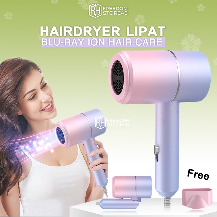 Hair Dryer Lipat Negative Ion Portable Pengering Rambut Salon Hair Protection Hairdryer low watt