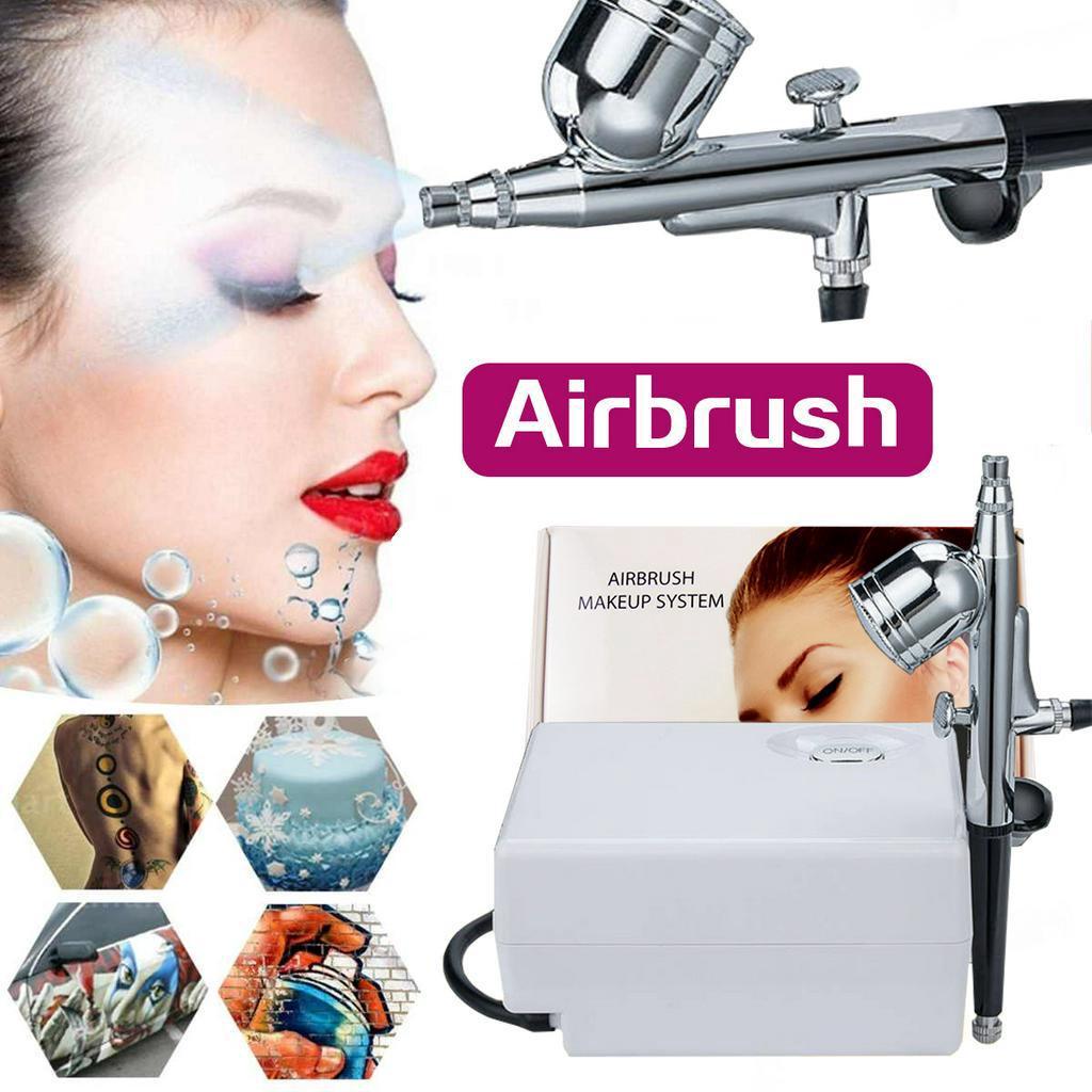 Airbrush Air Set Gravity Feed Air Brush Untuk Penyemprotan Kerajinan Manikur Tato Tools Mini Dual Airbrush