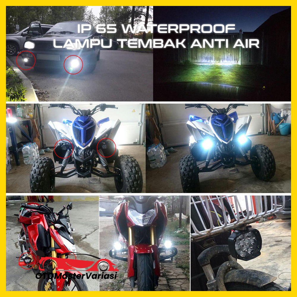 Lampu Tembak Sorot LED Spion Motor Mobil CREE 6 Mata 6 WATT 12V Work Light Terang Anti air