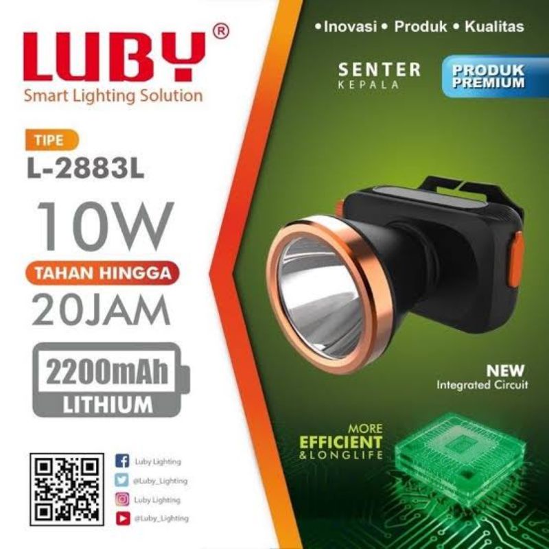 SENTER KEPALA LUBY L2897K/L / HEADLAMP LUBY L-2897L / LUBY L-2897K / L-2883L