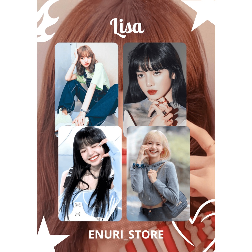 Enuri Photocard - Lisa Blackpink Photocard (Cetak 2 sisi rounded) Laminasi 2 Sisi