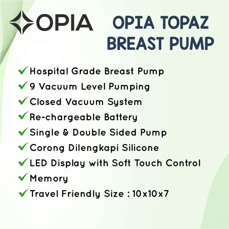 Opia Topaz Breast Pump - Pompa Asi