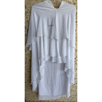Khimar sisesa putih polos