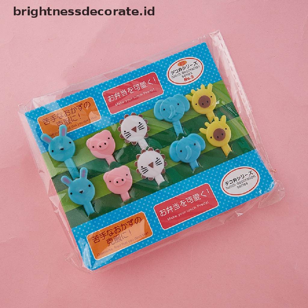 [Birth] Garpu Buah Mini Kartun Anak Snack Kue Dessert Fruit Pick Tusuk Gigi Decor [ID]