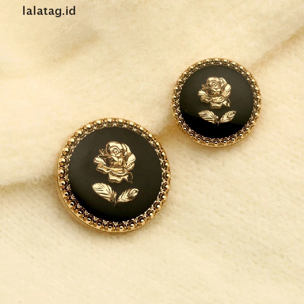 [lalatag] 6pcs Kancing Bunga Rose Metal Untuk Wanita Dress Coat Suit Cardigan Kancing Jahit [ID]