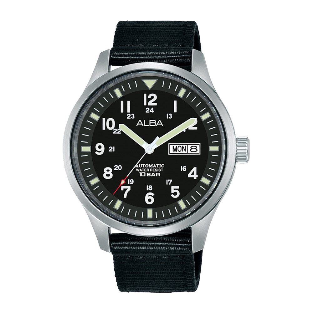 Alba AL4223X1 Automatic Black Dial Black Nylon Strap - Jam Tangan Pria