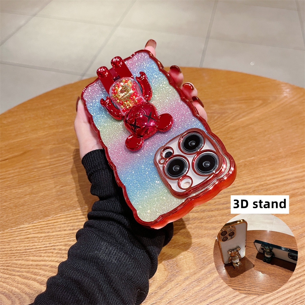 Soft case TPU shockproof Motif Kartun Beruang Cover iphone 14 pro max plus 14 13 12 11 pro max