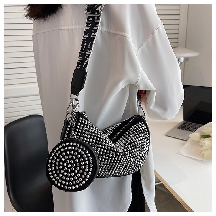 BJ32140 (2IN1) - BLACK/SILVER - TAS WANITA FASHION IMPORT MODIS ELEGAN TERMURAH TERLARIS TERBARU BAGSTORE JAKARTA TAS BATAM LT2140