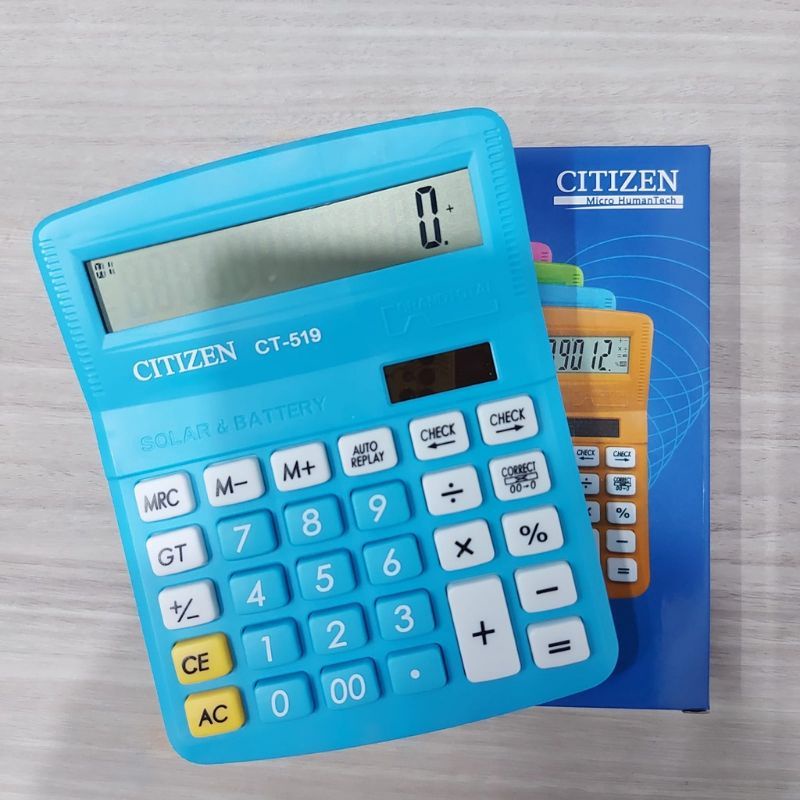 

Kalkulator Citizen CT 718c/warna warni/biru/pink/hijau/
