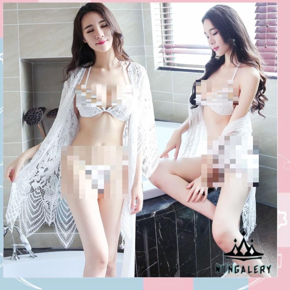 WINGALERY Set Lingerie Wanita Bahan Lace Hot sexy lingerie baju tidur 3008 "CIW.04Ja23n"