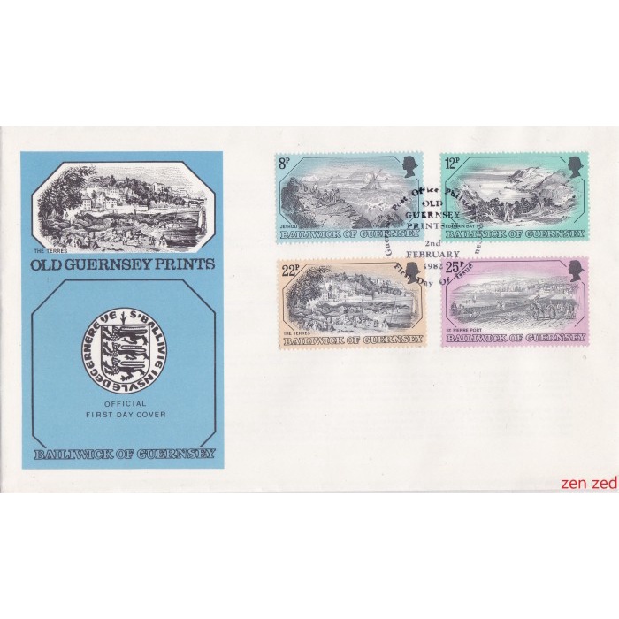

A739 Prangko Guernsey FDC 1982 Old Copperplate II 1 Pcs
