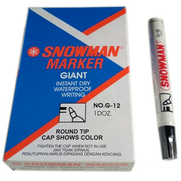 

Spidol Snowman G-12 Permanent - Hitam..1 Lusin