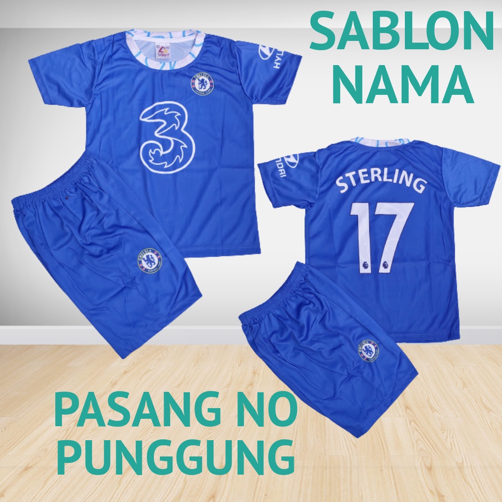 setelan baju bola anak chelsea usia 5-12thn