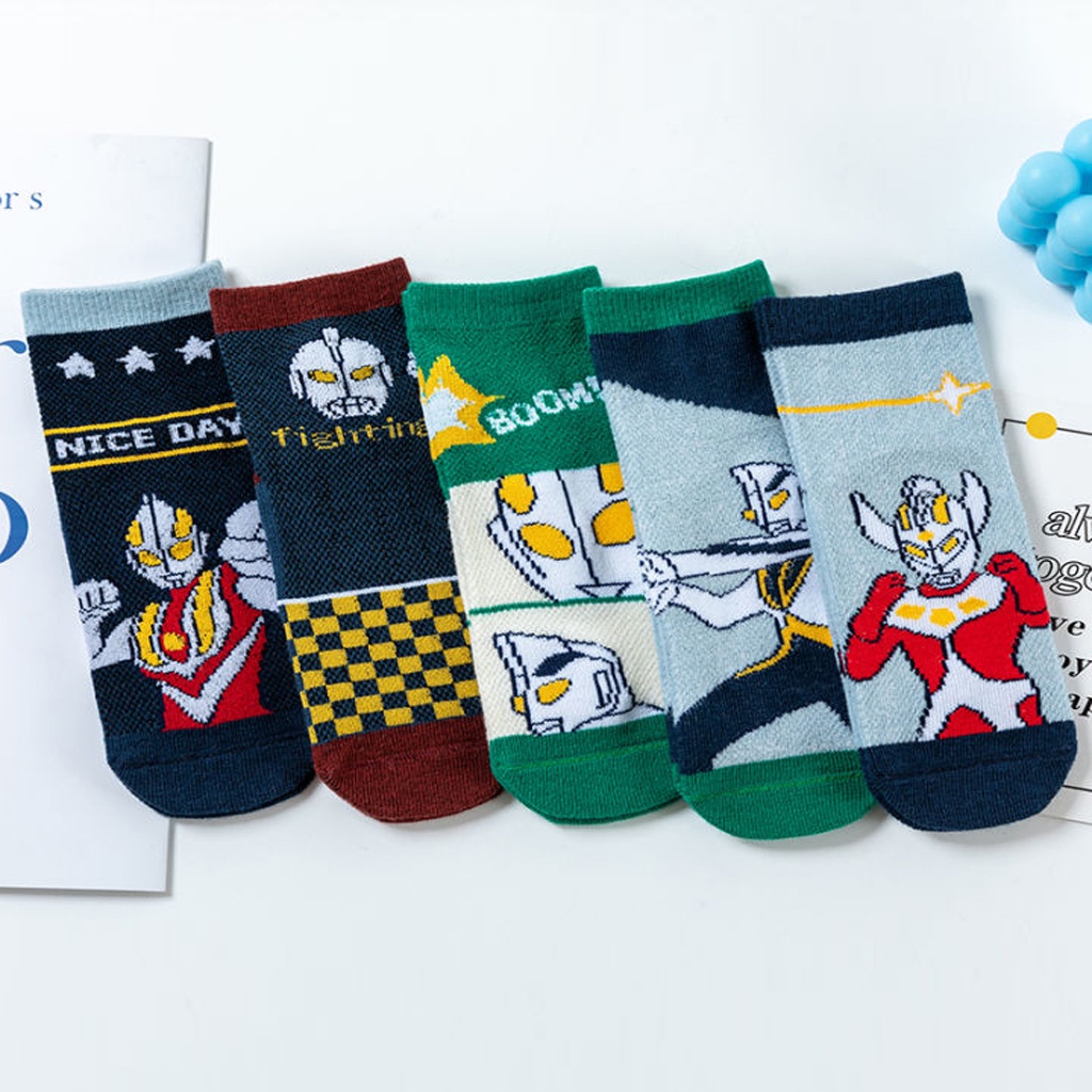 BRGUNIK Kaos Kaki Anak Motif Ultraman Kaus Kaki Bayi Lucu KK055