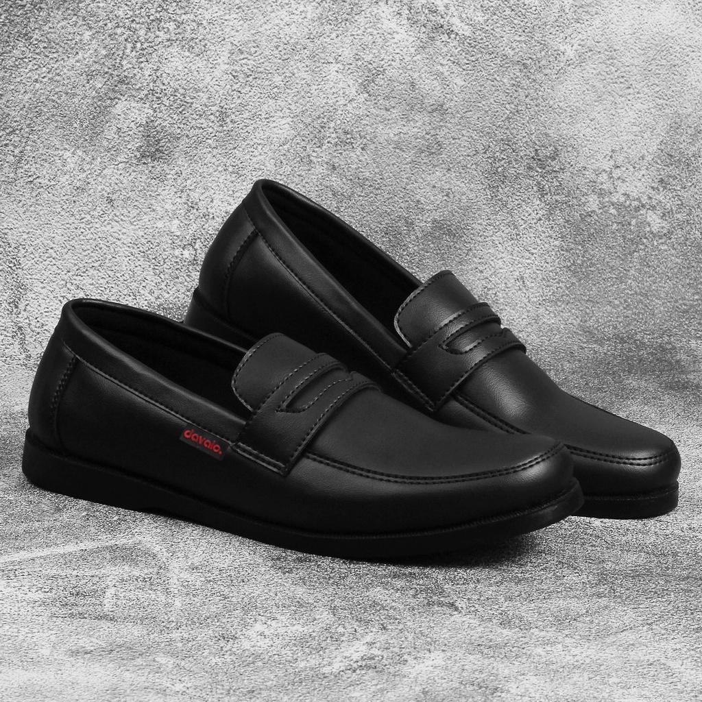 davalo Sepatu Loafers Pria Formal Kerja Kasual Loafer Hitam