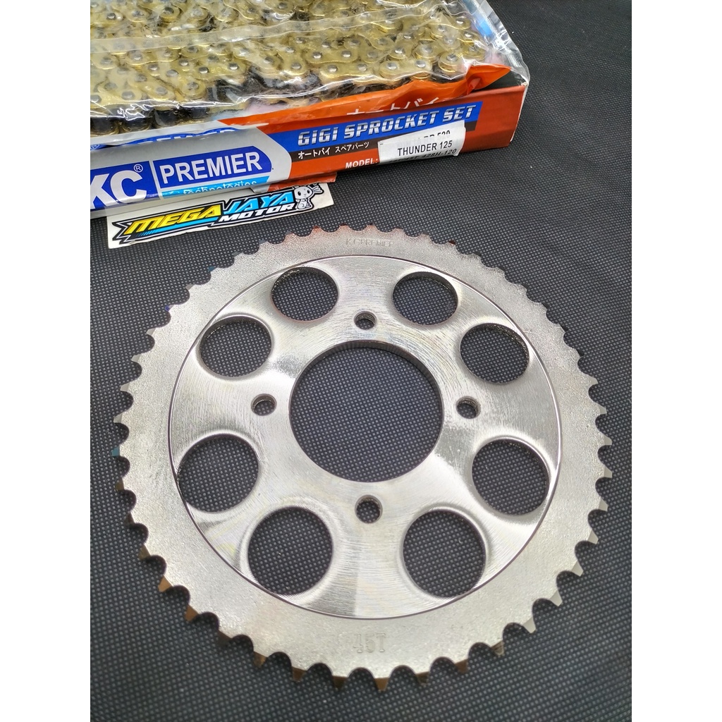 GEAR SET GOLD SERIES THUNDER 125 14T/45T 428H-120L KC PREMIER GEAR SET MODEL SSS THUNDER 125 14T/45T