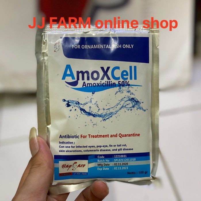 Amoxcell Obat Ikan Antibiotik Karantina Ikan Koi Koki Louhan 100Gr Top