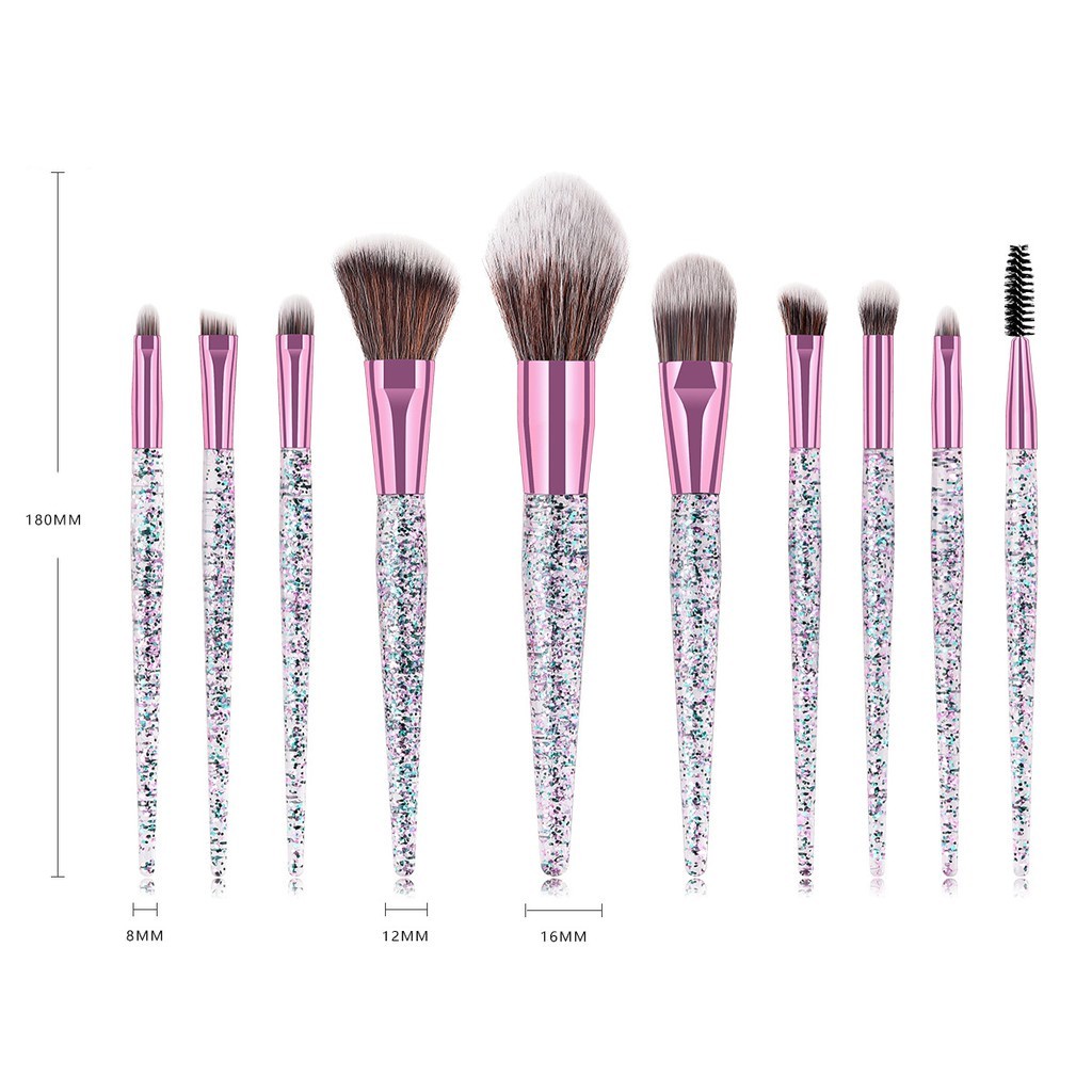 Brush Glitter Set Isi 10pcs Brush Make Up Set Make Up Brush Make Up Glitter Kuas Makeup Set