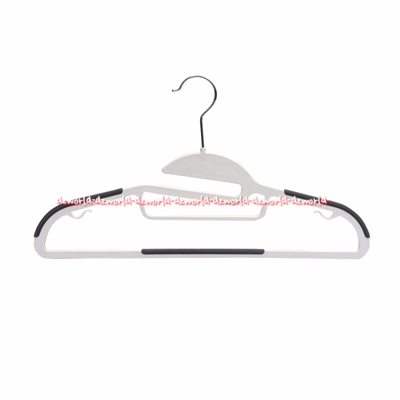 Stora White Cloth Hanger Set 5pcs Gantungan Baju Pakaian Pengait Warna Putih Abu Abu Hangers Bahan Plastik Mudah Digunakan Model Minimalis White