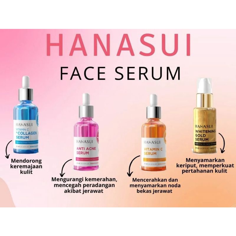 HANASUI Power Serum | Acne Serum | Peelincg Serum | Bakuchiol | Barrier | Minipore | Bright Serum | Minipore Serum | Post Acne Serum | Men Bright Serum | Whitening Gold | Vit C + Collagen | Vit C | Anti Acne Serum