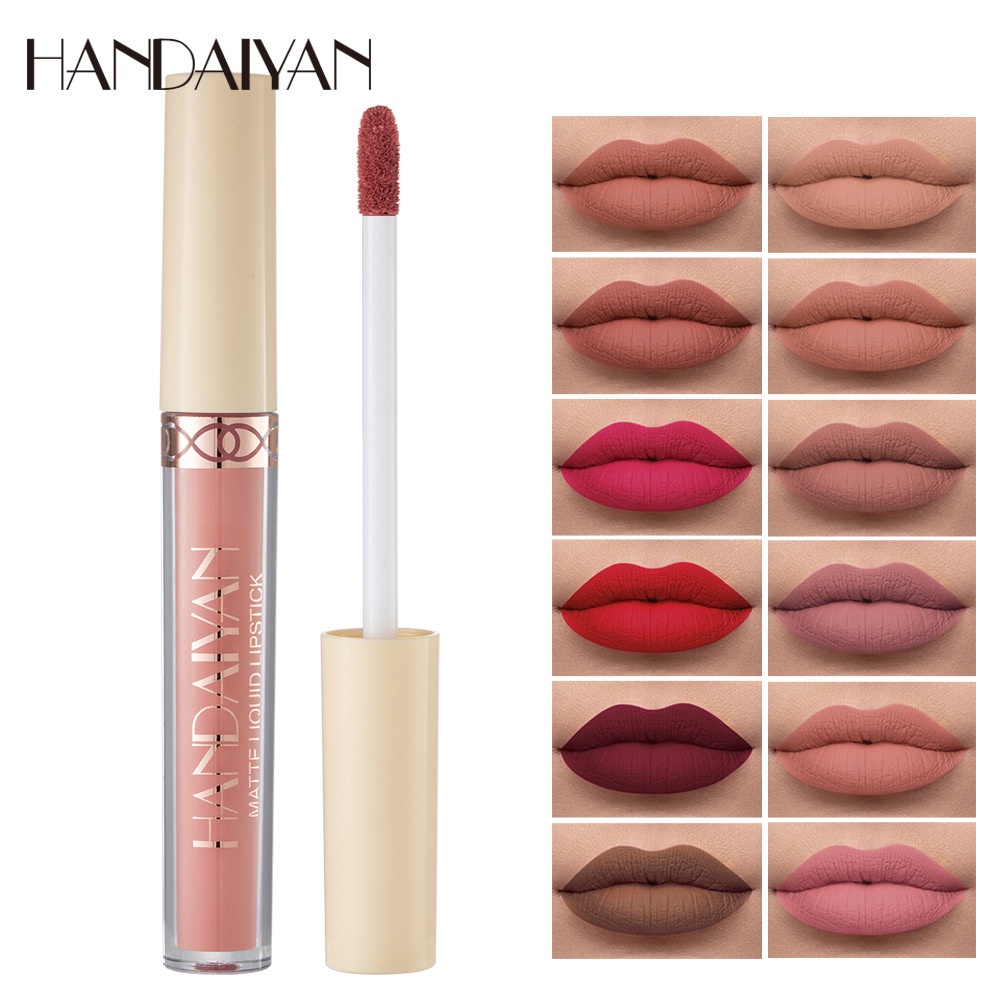 HANDAIYAN matte matte velvet 12 warna lip gloss lipstik cair lip glaze