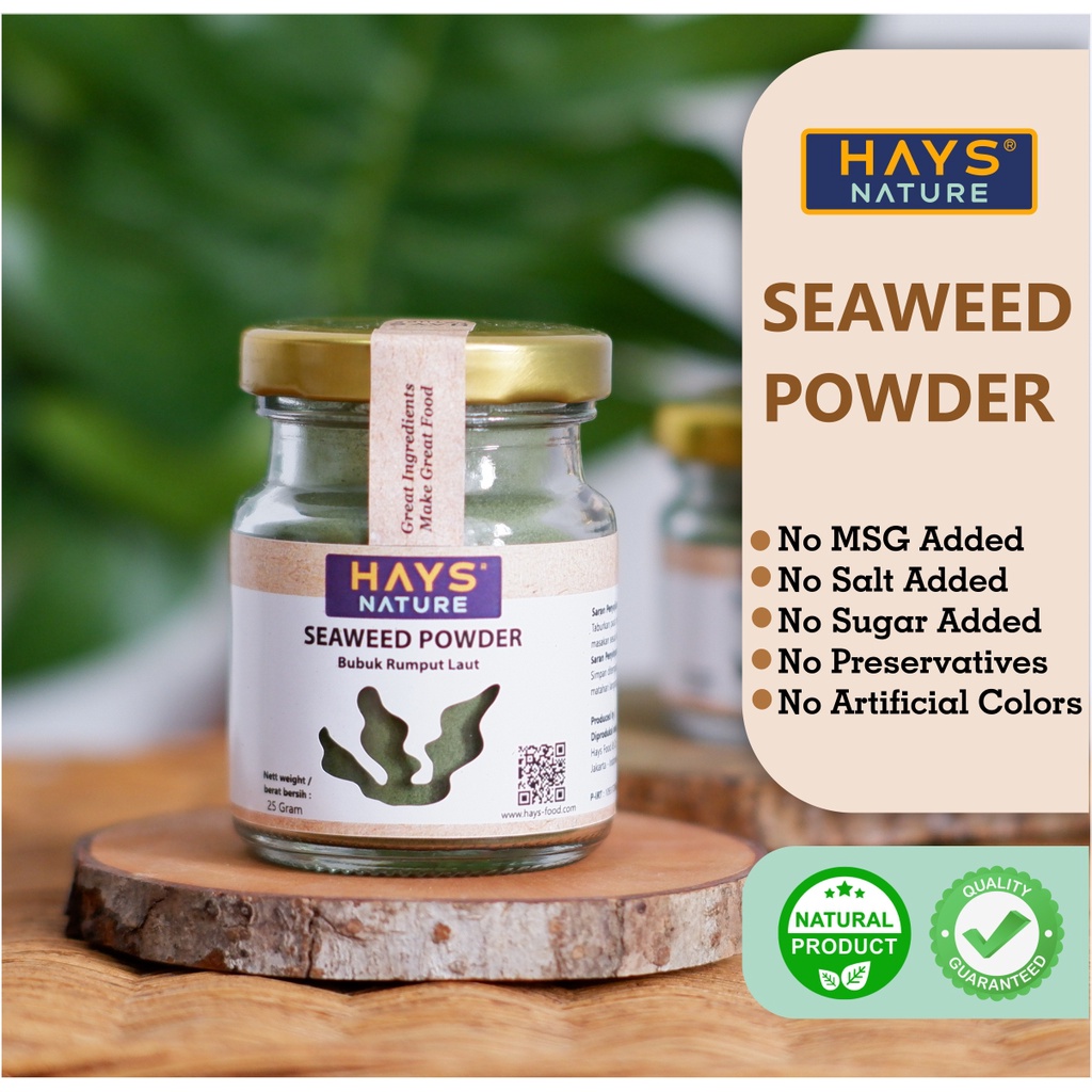 Rumput Laut Bubuk / Seaweed Powder (25 Gram) Kaldu Mpasi Anti GTM - HAYS NATURE