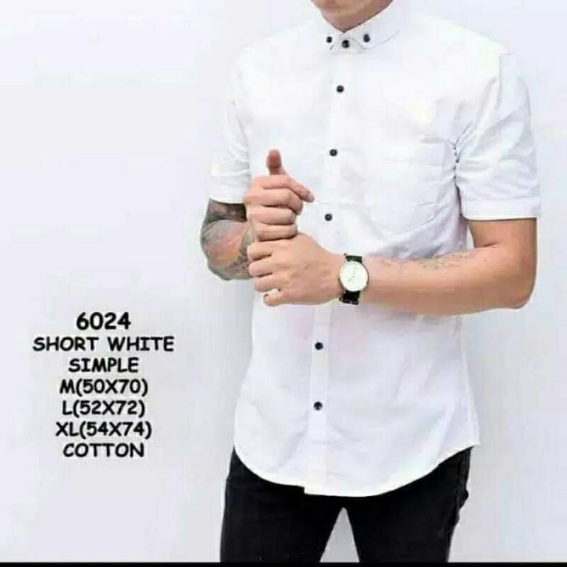 (BISA COD)KEMEJA PRIA LENGAN PENDEK BOYI TOP MAN CASUAL FORMAL KERJA