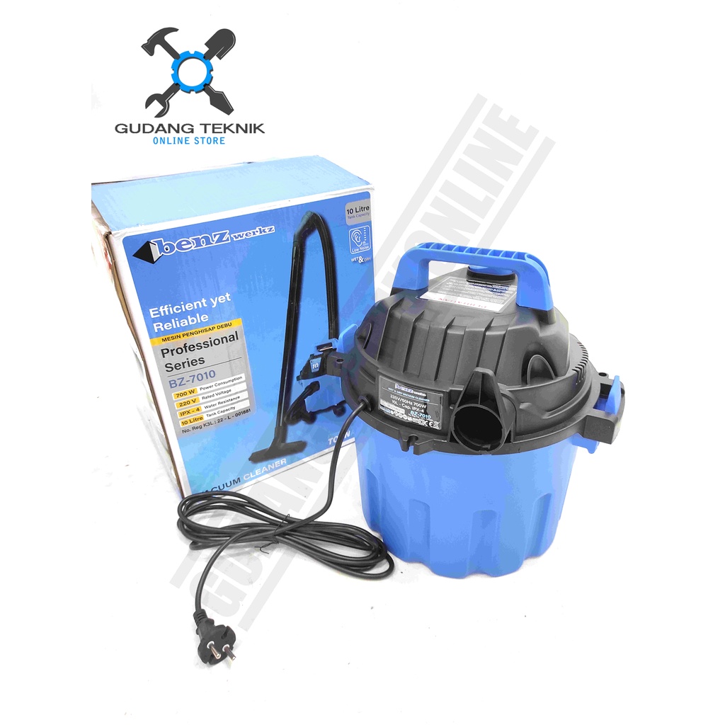 Vacuum Cleaner 10L Wet Dry BENZ BZ7010 BODY PLASTIK / Mesin Penyedot Debu Kering Basah 10 Liter BZ 7010 - Vacum Vakum Cleaner BZ-7010 BENZ
