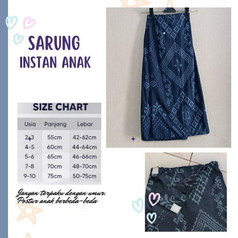 SARUNG CELANA ANAK UMUR 2-10 TAHUN BATIK KHAS INDONESIA