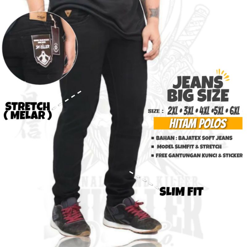 ( COD ) Celana Jeans Pria Jumbo Melar / Celana Jeans Pria Big Size / Celana Pensil Pria Jumbo / Cela