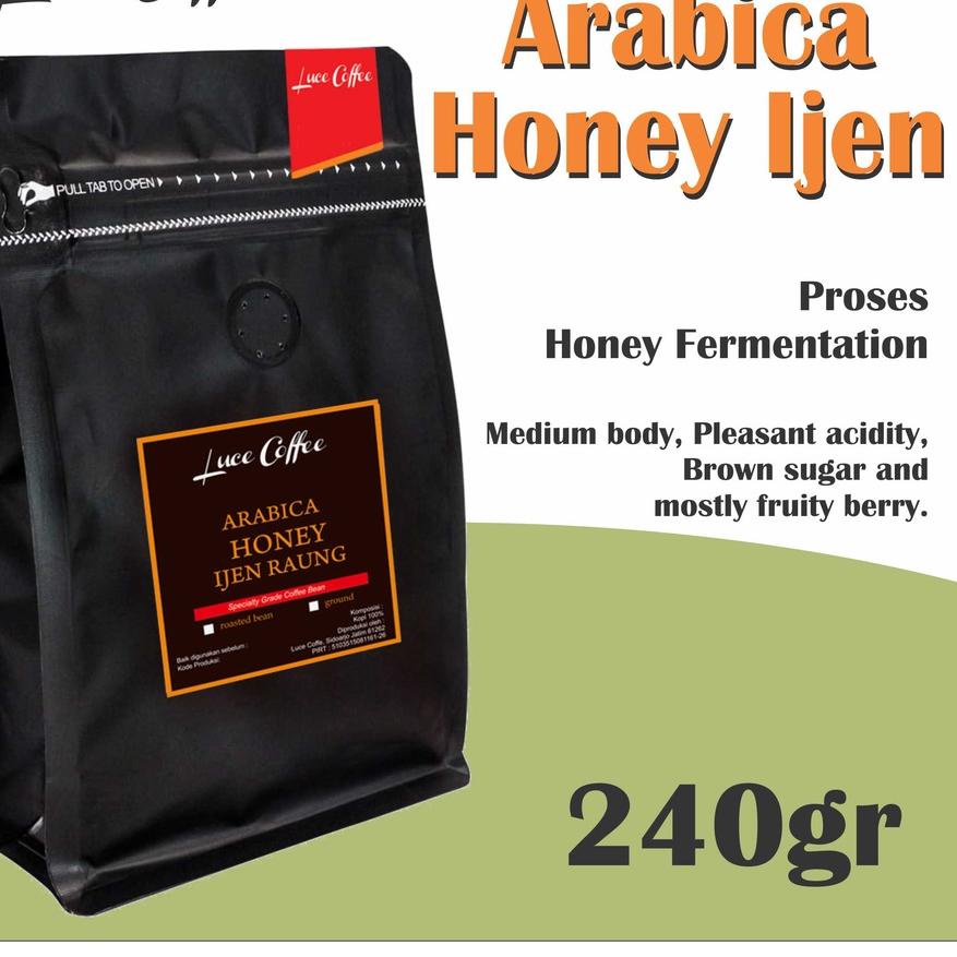 

Terbaru | TD4 | Luce Coffee, Kopi Arabica HONEY Ijen Raung 240gr- Biji atau Bubuk