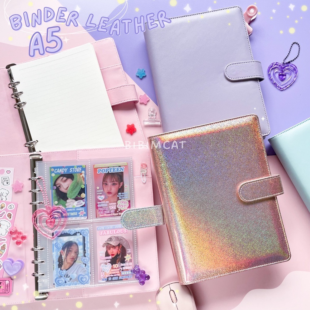 

(A5 Size) Binder Leather A5 - Album Photocard PC Agenda Kulit