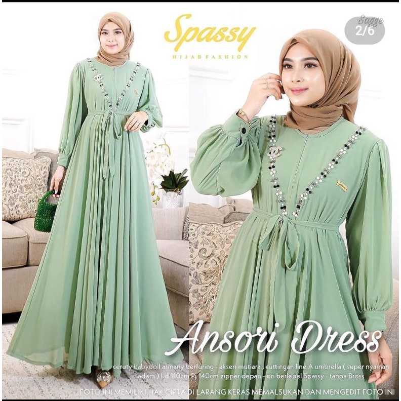 Anshori dress/dress ceruty payet