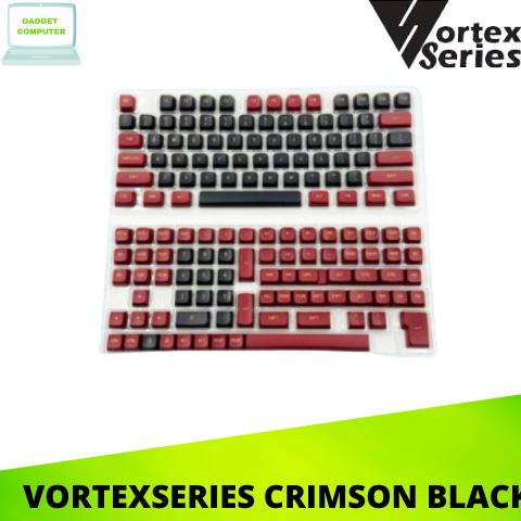 VortexSeries Crimson Black Keycaps PBT Double Shot CSA Profile