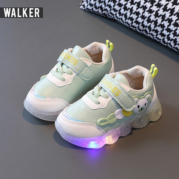 Sepatu Sneaker Anak Laki Laki Perempuan - Sepatu Anak TK PAUD Import Ada Lampu LED m291