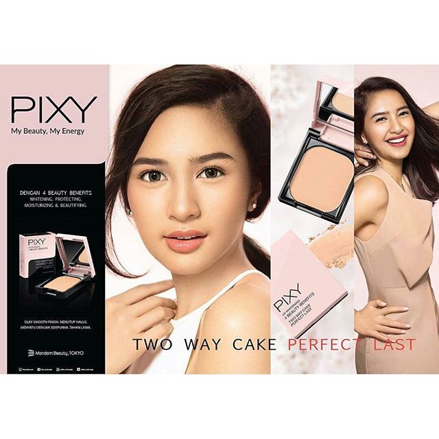 Pixy Two Way Cake Uv Whitening  Perfect Last Fullcase