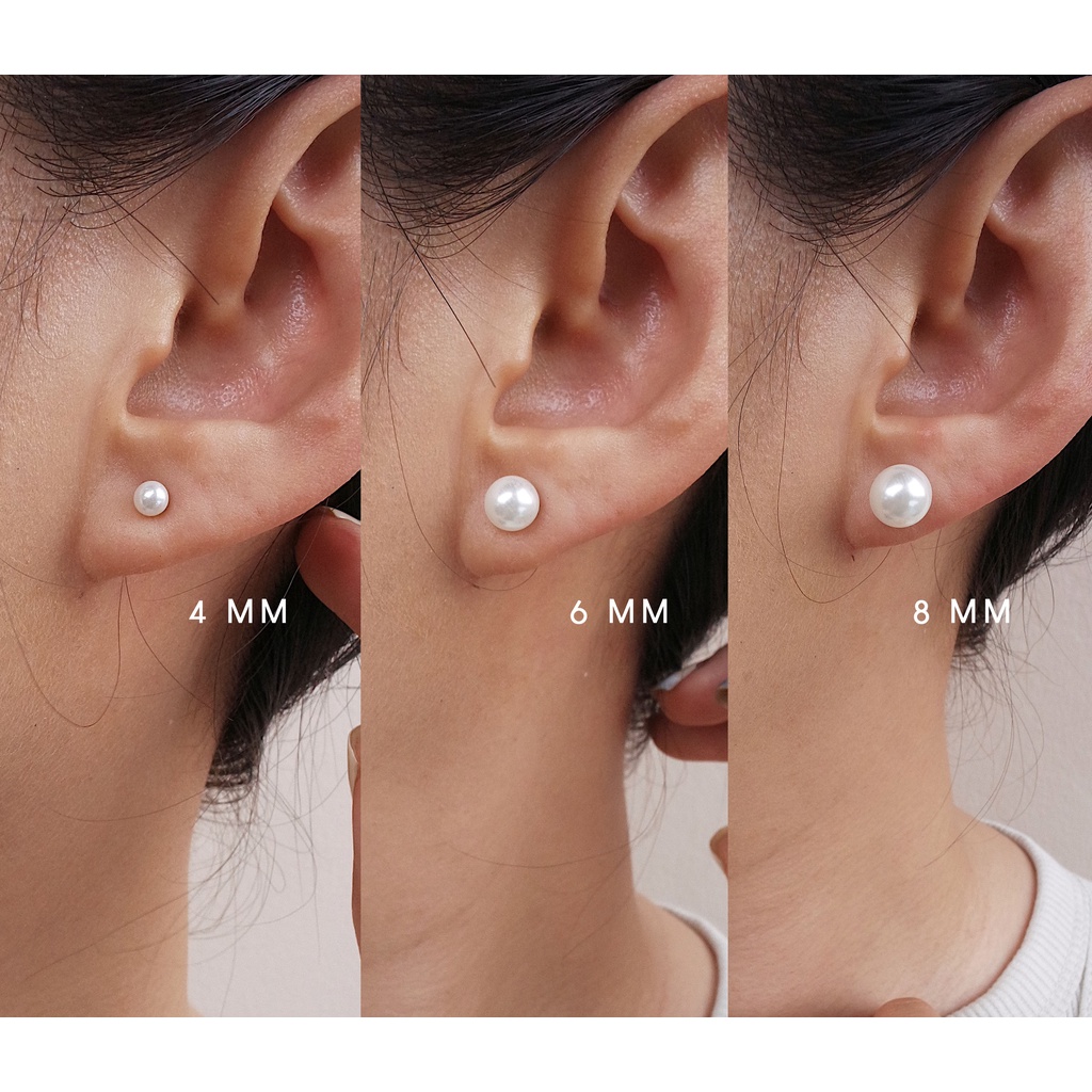 (ANTI KARAT) ANTING BASIC PEARL / ANTING MUTIARA (PAULA EARRINGS) - STAINLESS STEEL