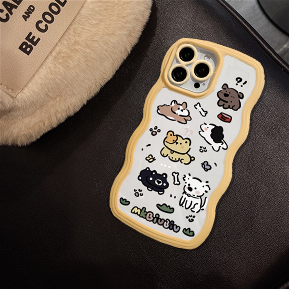 Case Kartun Anjing Lucu OPPO A57 2022 A77S A17 A16 A16K A15 A54 A12 A5S A7 A94 A93 A3S A11k A53 A31 A52 A92 A37 F9 A1K A76 A36 5F A9 2020 Wave Edge TPU Phone Case Cover
